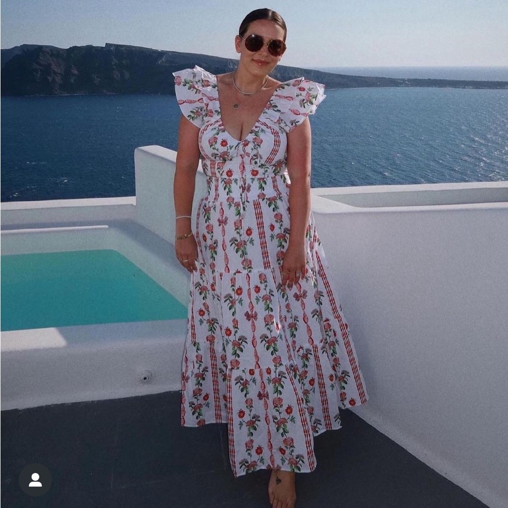 Hill House 2 Piece Set: Red Shells and Vine Print